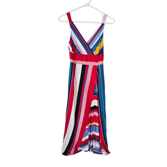 NWT Tracy Reese Anthropologie Arma Striped Slip Midi Sundress Size 0 70's Boho - Picture 2 of 14